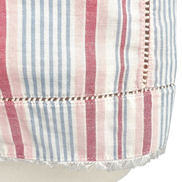 Vineyard Vines Abacos Stripe Tassel Sleeveless Top Pink Blue White Size 4 - Picture 9 of 13